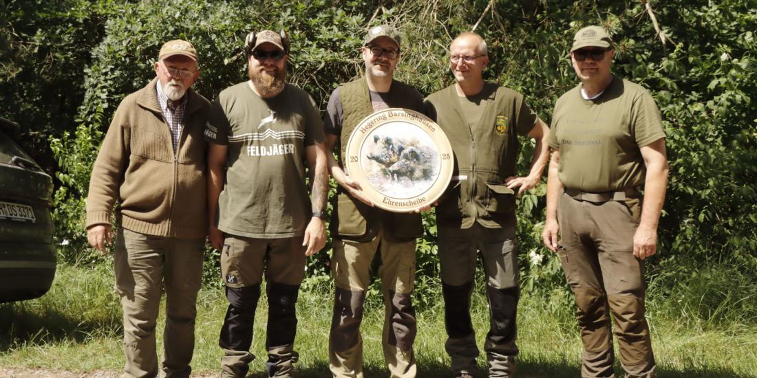 Ehrenscheibe von links Axel Mewes, Markus Domrowe, Kim Bierbrauer, Nobert Lichey,Markus Knappe